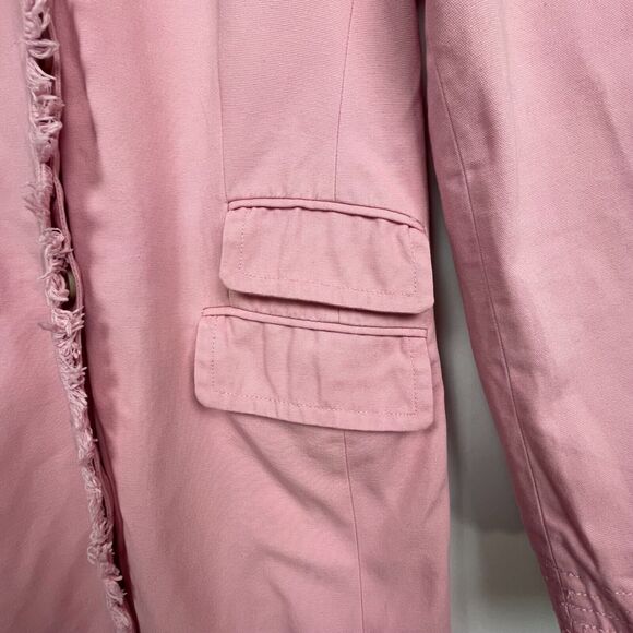 Esprit Trench Coat Jacket Size‎ M Bubblegum Pink Twill Mid Length Barbiecore Y2K - Picture 6 of 16